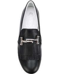 schwarze Leder Slipper von Tod's