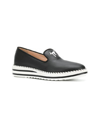 schwarze Leder Slipper von Giuseppe Zanotti Design