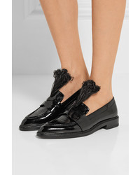 schwarze Leder Slipper von Christopher Kane