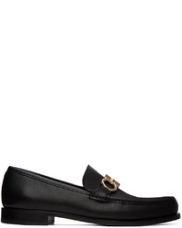 schwarze Leder Slipper von Ferragamo