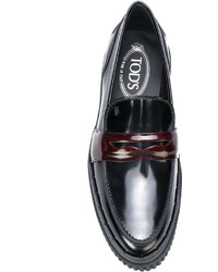 schwarze Leder Slipper von Tod's