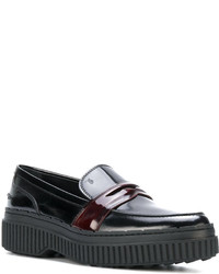 schwarze Leder Slipper von Tod's