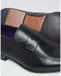 schwarze Leder Slipper von Ted Baker