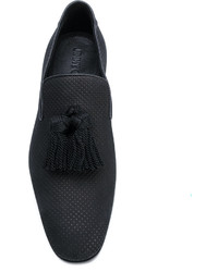 schwarze Leder Slipper von Jimmy Choo