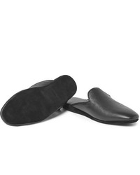 schwarze Leder Slipper von Sulka