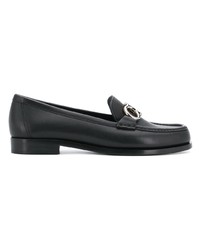 schwarze Leder Slipper von Salvatore Ferragamo