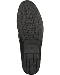 schwarze Leder Slipper von Geox