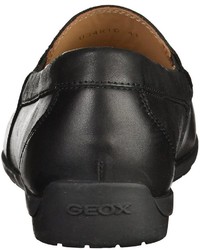 schwarze Leder Slipper von Geox
