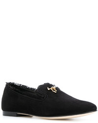 schwarze Leder Slipper von Giuseppe Zanotti Design