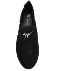 schwarze Leder Slipper von Giuseppe Zanotti Design