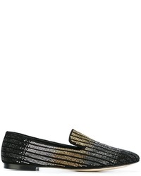 schwarze Leder Slipper von Giuseppe Zanotti Design