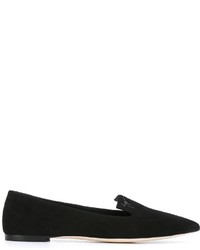 schwarze Leder Slipper von Giuseppe Zanotti Design