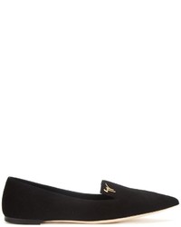 schwarze Leder Slipper von Giuseppe Zanotti Design