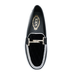 schwarze Leder Slipper von Tod's