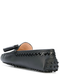 schwarze Leder Slipper von Tod's