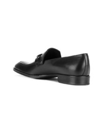 schwarze Leder Slipper von Versace