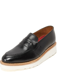 schwarze Leder Slipper von Grenson