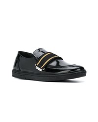 schwarze Leder Slipper von Jimmy Choo