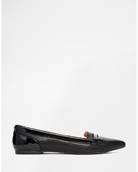 schwarze Leder Slipper von Head Over Heels