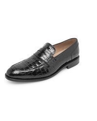 schwarze Leder Slipper von Henry Stevens