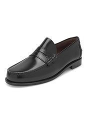 schwarze Leder Slipper von Henry Stevens
