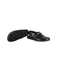 schwarze Leder Slipper von Gucci