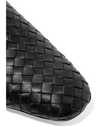 schwarze Leder Slipper von Bottega Veneta