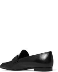 schwarze Leder Slipper von Bottega Veneta