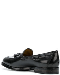 schwarze Leder Slipper von Officine Creative