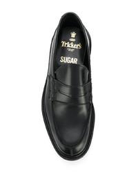 schwarze Leder Slipper von Trickers