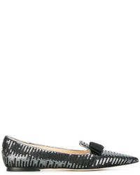 schwarze Leder Slipper von Jimmy Choo