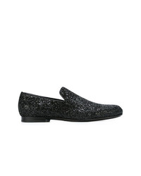 schwarze Leder Slipper von Jimmy Choo