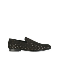 schwarze Leder Slipper von Jimmy Choo