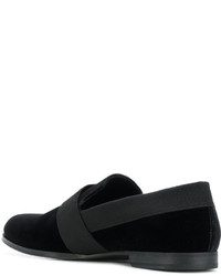 schwarze Leder Slipper von Jimmy Choo