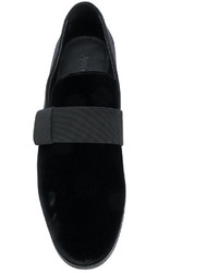 schwarze Leder Slipper von Jimmy Choo