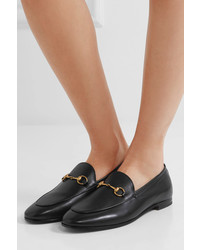 schwarze Leder Slipper von Gucci