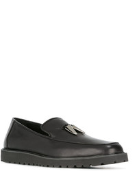 schwarze Leder Slipper von Giuseppe Zanotti Design