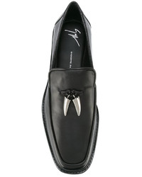 schwarze Leder Slipper von Giuseppe Zanotti Design