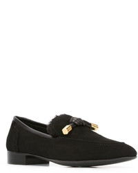 schwarze Leder Slipper von Giuseppe Zanotti Design