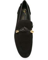 schwarze Leder Slipper von Giuseppe Zanotti Design