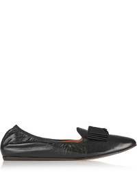 schwarze Leder Slipper von Lanvin