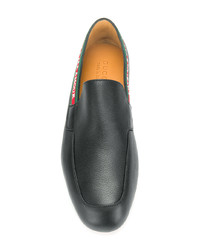 schwarze Leder Slipper von Gucci