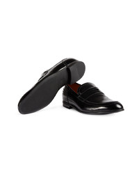 schwarze Leder Slipper von Gucci