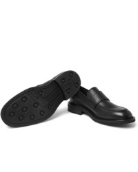 schwarze Leder Slipper von Bottega Veneta