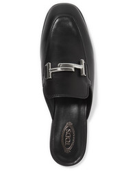 schwarze Leder Slipper von Tod's