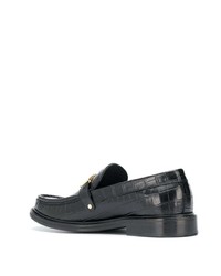 schwarze Leder Slipper von Moschino