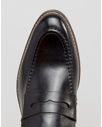 schwarze Leder Slipper von Asos