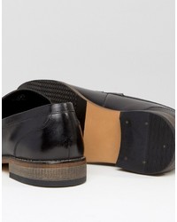 schwarze Leder Slipper von Asos