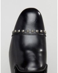 schwarze Leder Slipper von Asos