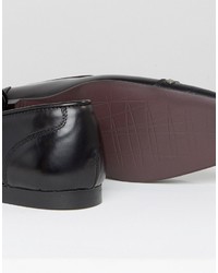 schwarze Leder Slipper von Asos